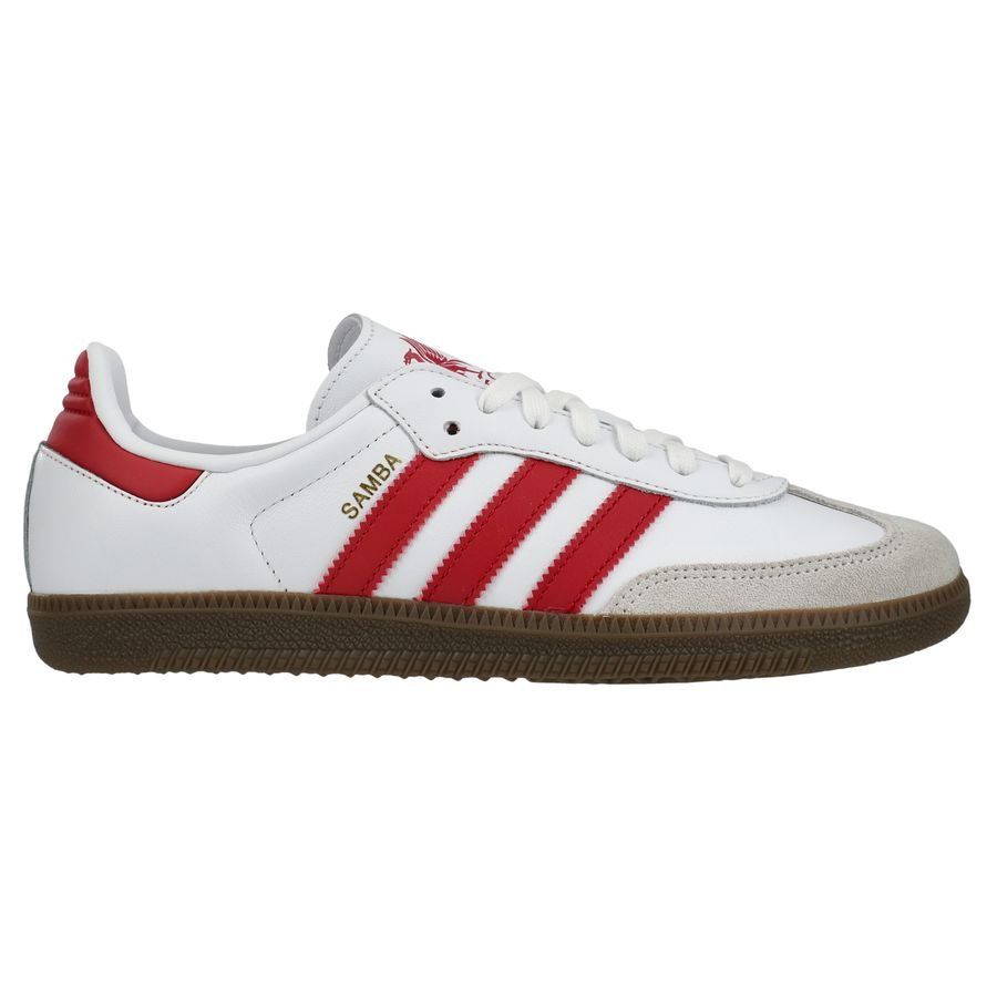 adidas Samba Liverpool - Footwear White/Strawberry Red - Men's-SoccerKits Hub | Buy Soccer Jerseys Online